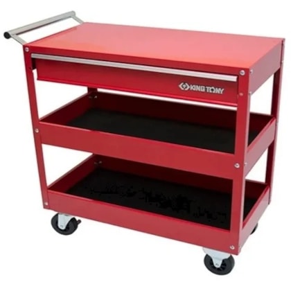 Carrinho Metálico para Manutenção com 1 Gaveta e 2 Prateleiras King Tony