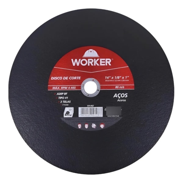 Disco de Corte para Aço 14 X 355,6mm Worker-d85c7398-1539-40b1-afd2-dc954102bf10