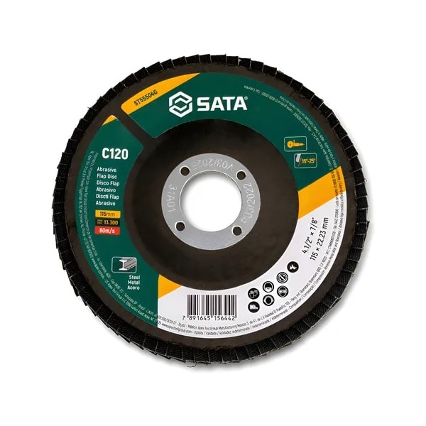 Disco Flap Abrasivo para Metal 120 Grãos Sata-2009cc8e-4e4e-4ec4-a7c2-f8d3cc10cb38