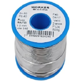 Estanho para Solda Fio Carretel 1,0mm 60x40 500g Worker