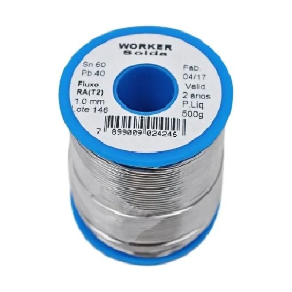 Estanho para Solda Fio Carretel 1,0mm 60x40 500g Worker-67a9f9e5-bd79-456c-9892-a36a0ab8ae43