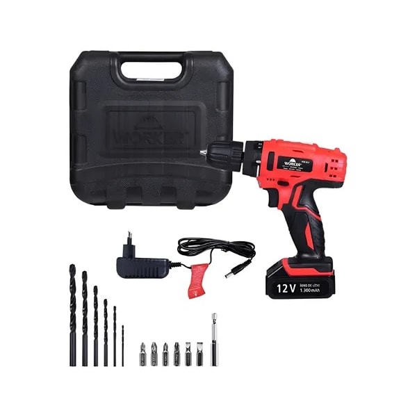 Furadeira e Parafusadeira 12v Bateria Bivolt 13 Peças Worker-47108cea-d284-4c21-8573-02fef7b48295