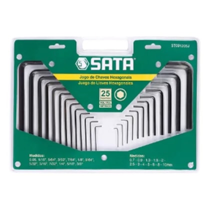 Jogo Chave Hexagonal com 25 Peças Sata