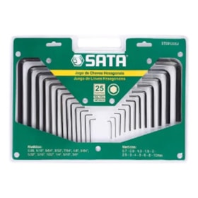 Jogo Chave Hexagonal com 25 Peças Sata