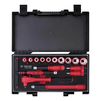 Jogo de 16 Ferramentas Vde Isoladas 1000v 1/2'' King Tony Cor Vermelho