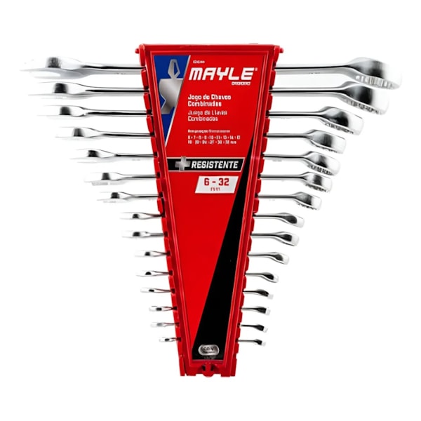Jogo de Chave Combinada 6mm a 32 mm com 15 Peças Mayle-8c4adc45-7027-4fe5-8b1b-f8c730f13fed
