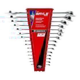 Jogo de Chave Combinada 6mm a 32 mm com 15 Peças Mayle