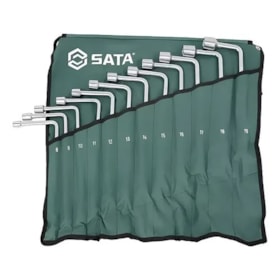 Jogo de Chave de Biela Estriado 8mm a 19mm com 12 peças Sata