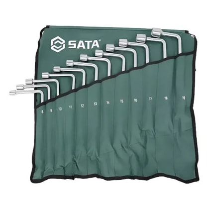 Jogo de Chave de Biela Sextavado 8mm a 19mm com 12 peças Sata