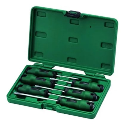 Jogo de Chave de Fenda e Philips com 6 Peças Sata