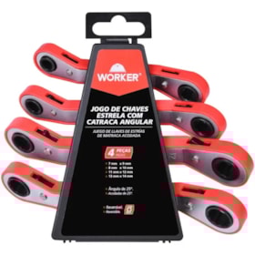Jogo de Chave Estrela Reversível 4 Peças Worker
