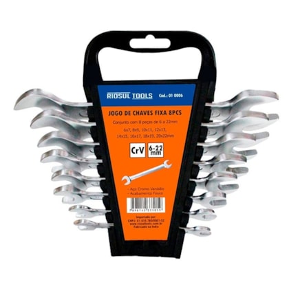 Jogo de Chave Fixa 8 Peças King Tony