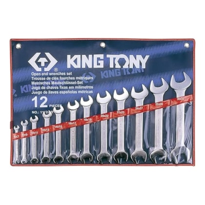 Jogo de Chave Fixa com 12 Peças King Tony