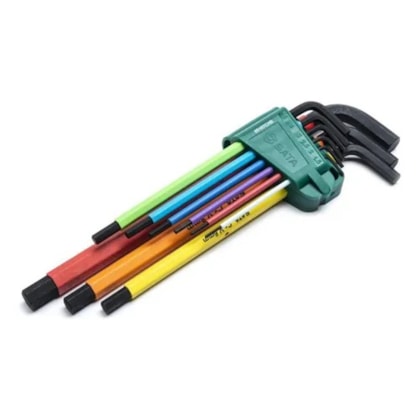 Jogo de Chave Hexagonal Longa Colorida com 9 Peças Sata-f1b4a491-1b92-48c0-8135-ce150a394a06