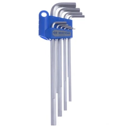 Jogo de Chave L Hexagonal Extra Longa com 9 Peças 1,5 a 10mm King Tony