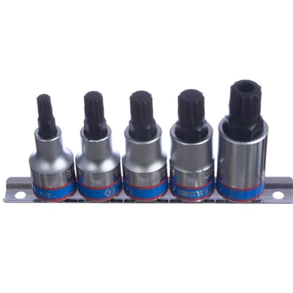 Jogo de Chave Soquete Multidentada com 5 Peças King Tony