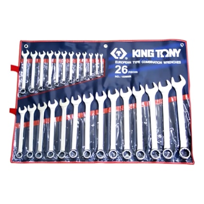 Jogo de Chaves Combinadas 26 Peças 6mm a 32mm King Tony