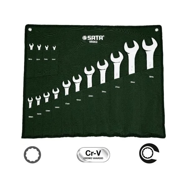 Jogo de Chaves Combinadas 6 a 32mm 15 Peças Sata-d3a5d35d-879f-4ae4-a283-05448f90659a