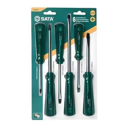 Jogo de Chaves de Fenda e Phillips Belzer com 6 Peças Sata