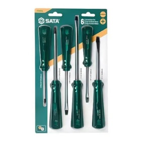 Jogo de Chaves de Fenda e Phillips Belzer com 6 Peças Sata