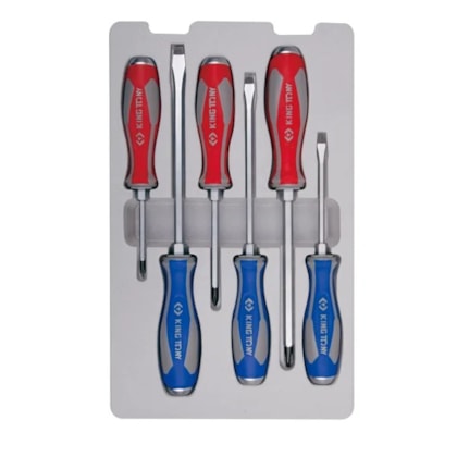 Jogo de Chaves de Fenda e Phillips com 6 Peças King Tony