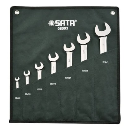 Jogo de Chaves Fixas 1/4 a 1 com 7 Peças Sata-042af696-d5c3-4911-bcdd-89a319778a16