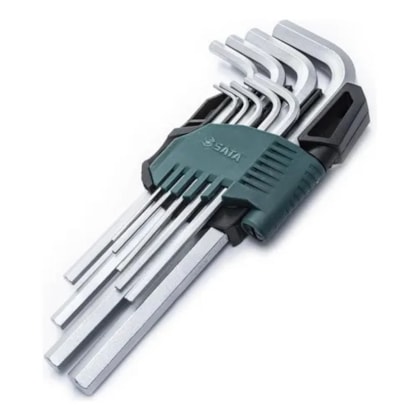 Jogo de Chaves Hexagonal Longa com 9 Peças Sata