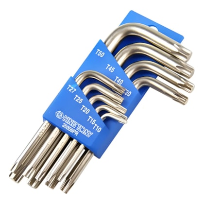 Jogo de Chaves L Tipo Torx 9 Peças King Tony