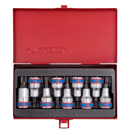 Jogo de Chaves Soquete Hexalobular 1/2' com 9 Peças King Tony