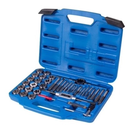 Jogo de Roscas Macho e Cossinete 39 Peças King Tony