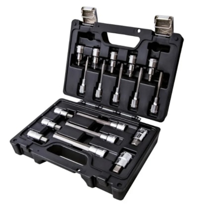 Jogo de Soquete com Ponta Allen 4mm a 19mm Encaixe 1/2