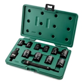 Jogo de Soquete de Impacto Sextavado 1/2 com 12 Peças Sata
