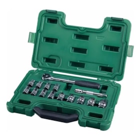 Jogo de Soquete Sextavado com 15 Peças 1/2