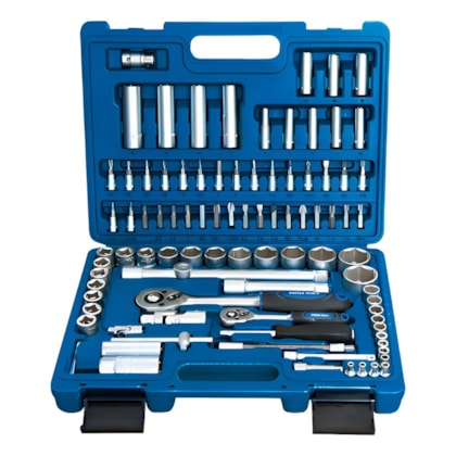 Jogo de Soquetes 94 Peças 1/4 e 1/2  Bovenau