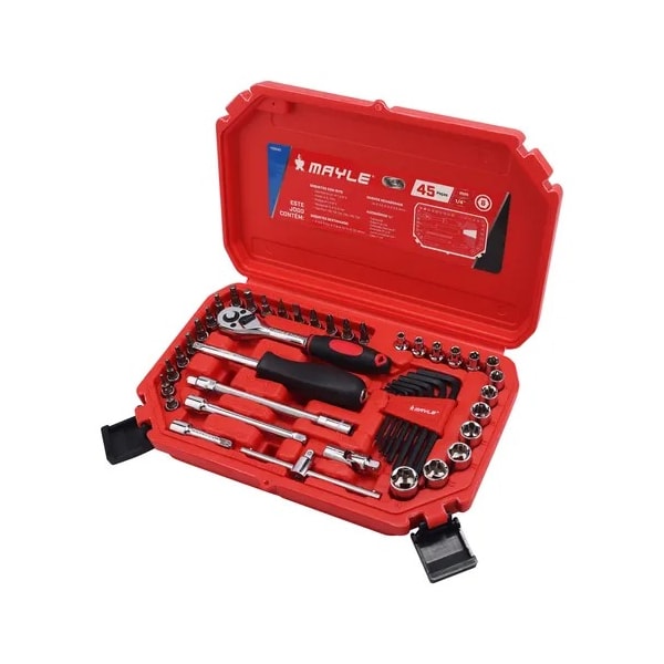 Jogo de Soquetes com Encaixe de 1/4 Pol. e 45 Peças Mayle-a511f1e3-4c59-4692-856b-f879072a1911