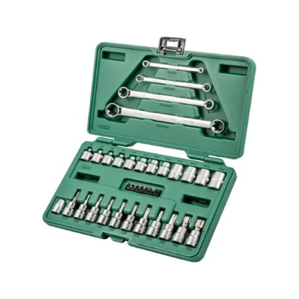 Jogo de Soquetes e Chaves E-torx 3/8 a 1/4'' com 35 Peças Sata-f2a252c5-b6b2-44c7-81de-a22e6b535f8a
