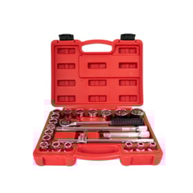 Jogo de Soquetes Estriados 22 Peças 8mm a 32mm 1/2