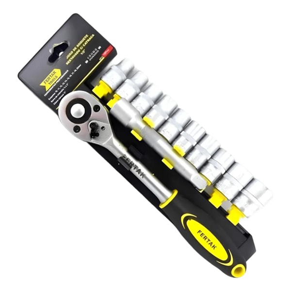 Jogo de Soquetes Sextavado 1/2'' 10mm a 22mm 12 Peças Fertak-760d323b-fb68-4254-8450-1b610ed1ef7d