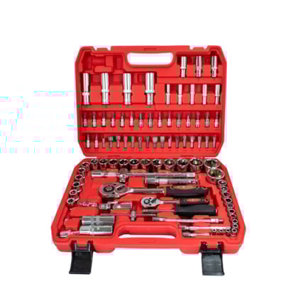 Jogo de Soquetes Sextavado 94 peças 1/4