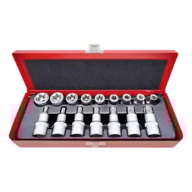 Jogo de Soquetes Torx Macho e Fêmea 16 Peças Vip