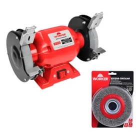 Motoesmeril 1hp 6 110/220v + Escova Circular 6x1 - Worker